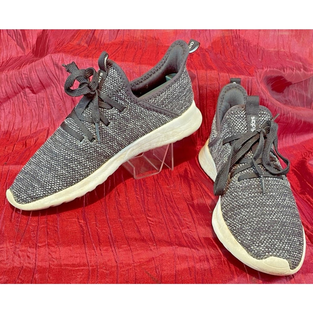Womens Adidas Cloudfoam Slip on Heather Charcoal Athletic Shoes sz 7